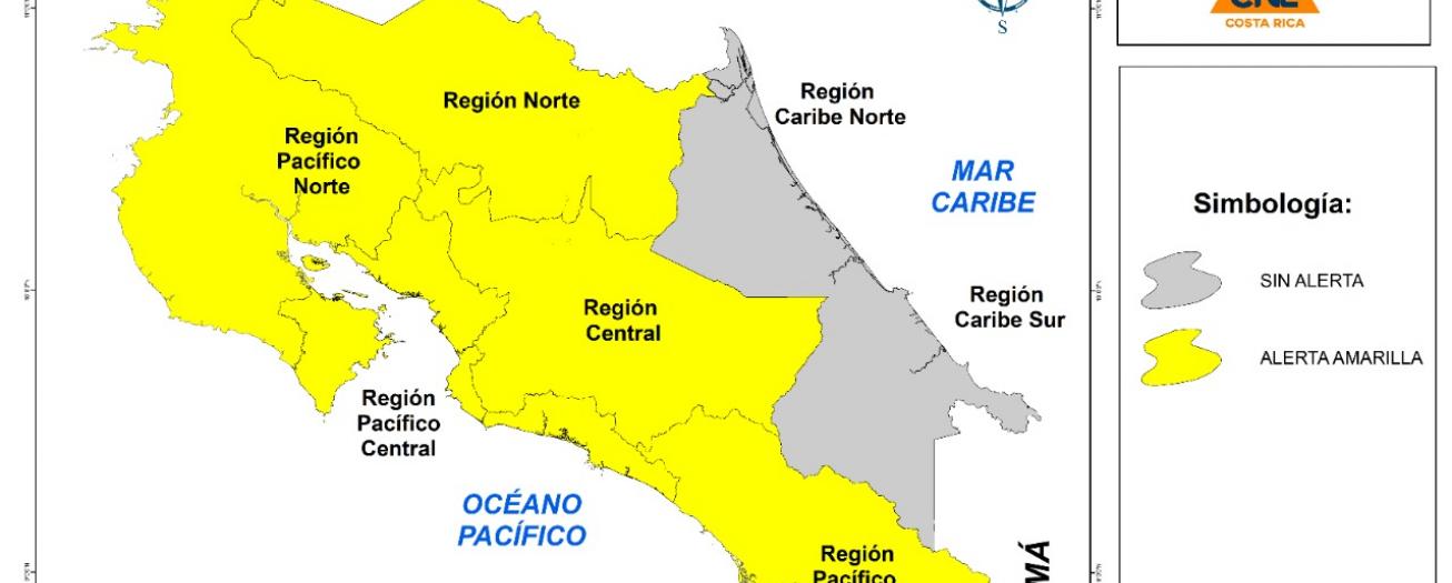 CNE eleva el estado alerta amarilla por lluvias 