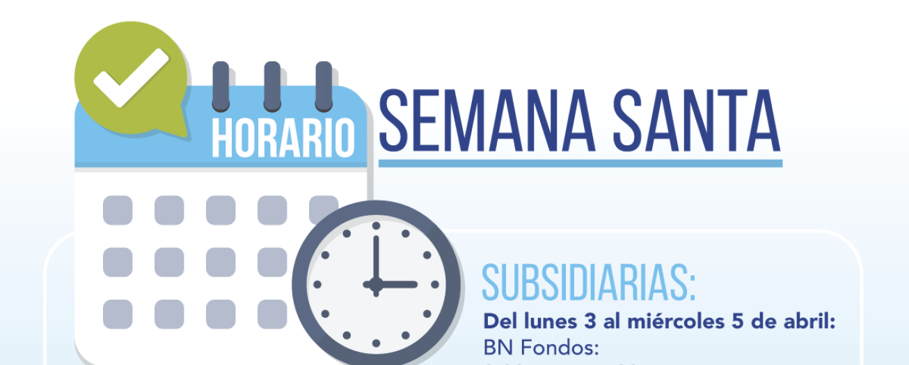 Horario especial del Banco Nacional en Semana Santa 