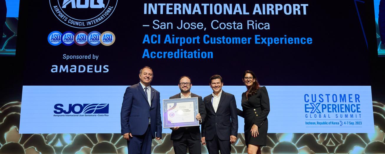 Organismo Internacional reconoce calidad en experiencia al pasajero del Aeropuerto Internacional Juan Santamaría