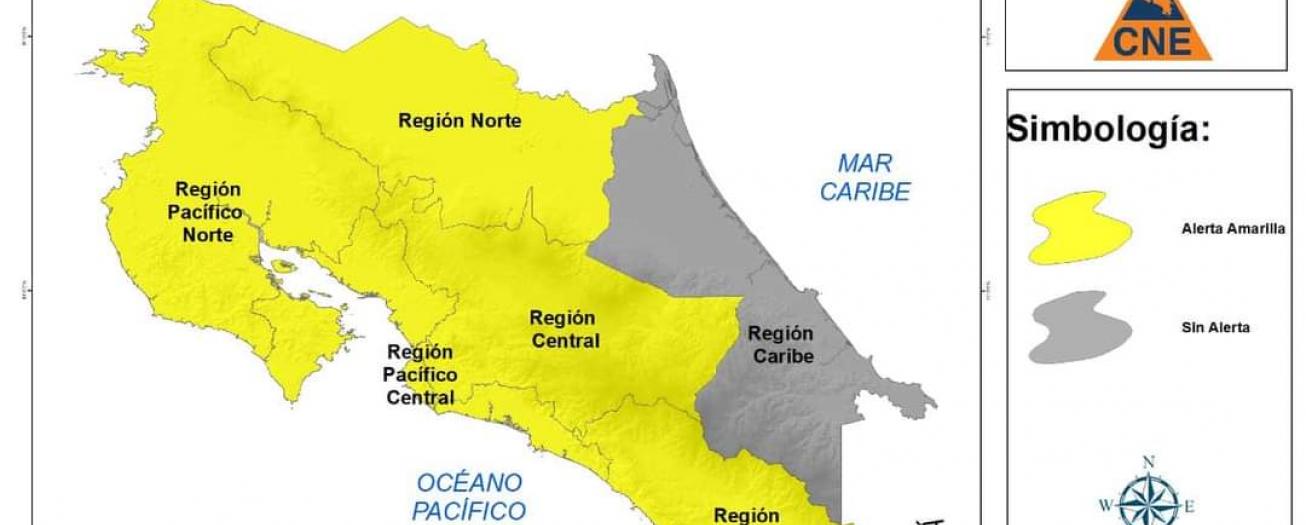 CNE  declara alerta Amarilla en casi todo el territorio nacional