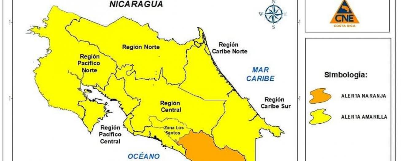 CNE  declara alerta Amarilla en casi todo el territorio nacional 