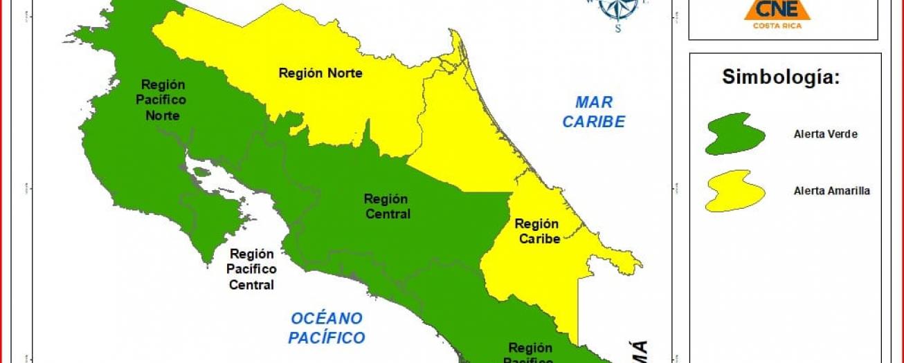 CNE declara alertas por lluvias.