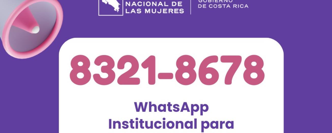 INAMU anuncia el lanzamiento de su línea de whatsapp  