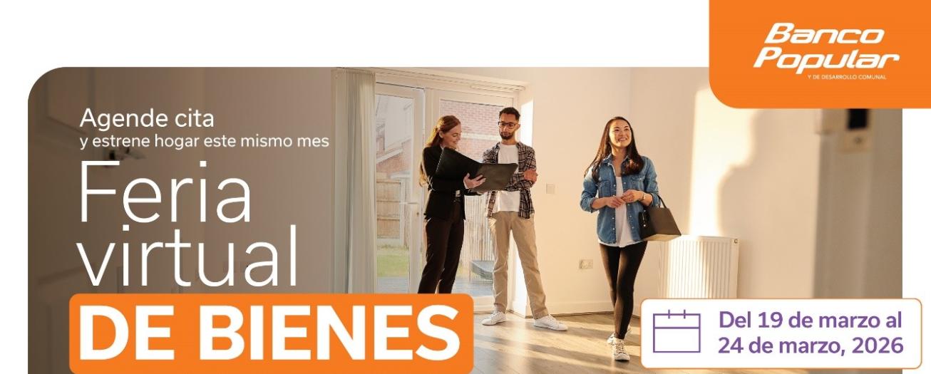 Feria Virtual del Banco Popular ofrece descuentos de hasta 65% para compra de propiedades