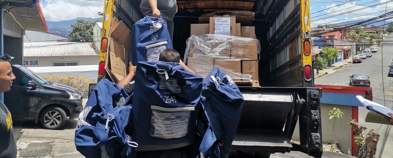 TSE pone en custodia de la Fuerza Pública las 114 tulas correspondientes a Grecia 